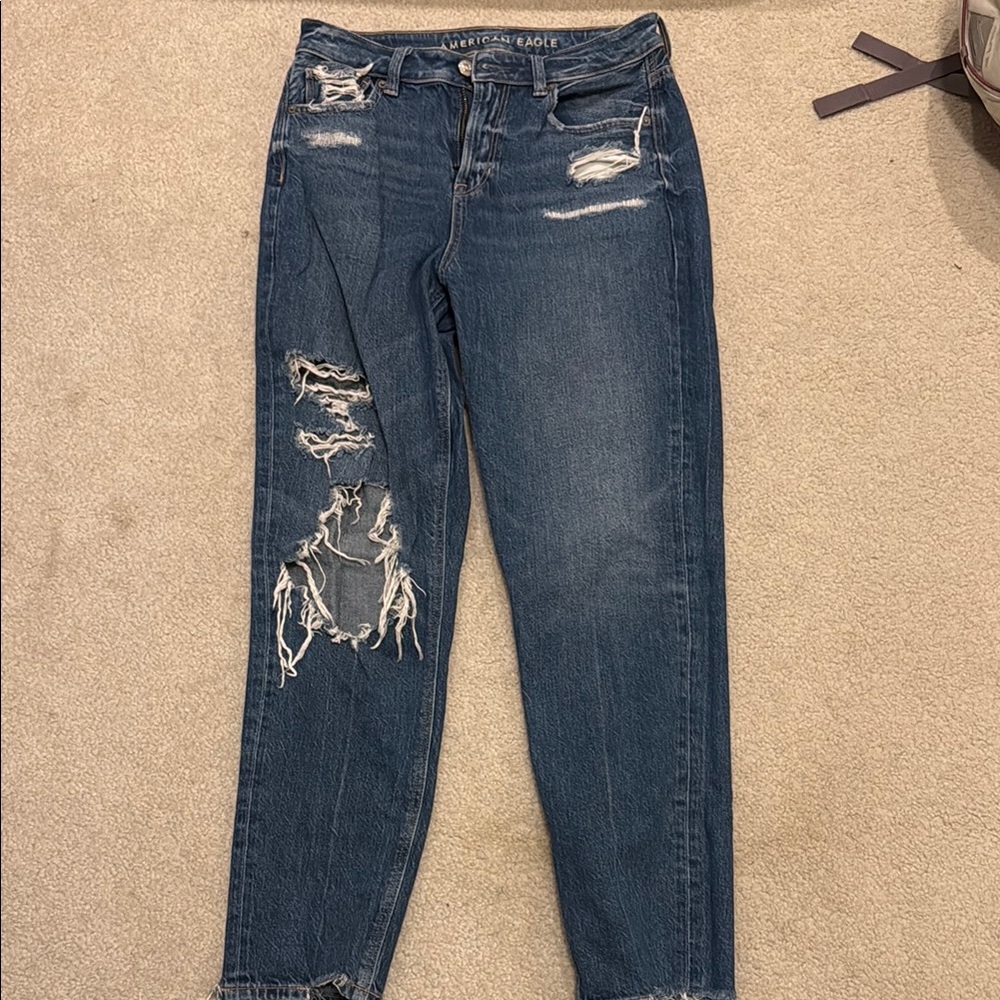 Distressed Blue Jeans